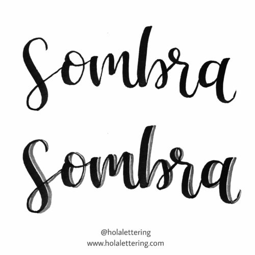 lettering cn sombras